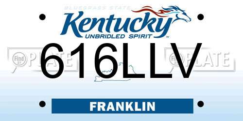 616LLV Kentucky License Plate