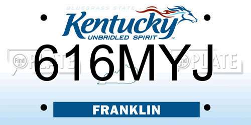 616MYJ Kentucky License Plate