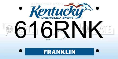 616RNK Kentucky License Plate