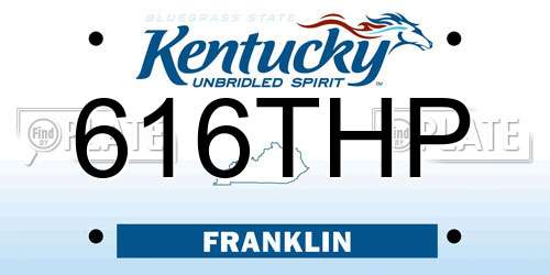 616THP Kentucky License Plate