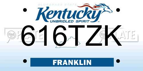 616TZK Kentucky License Plate