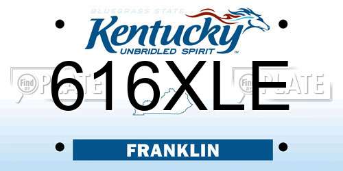 616XLE Kentucky License Plate