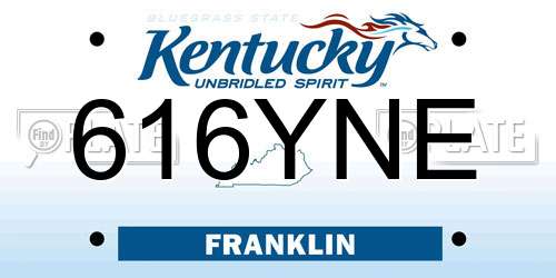 616YNE Kentucky License Plate