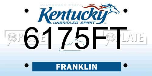 6175FT Kentucky License Plate