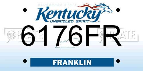 6176FR Kentucky License Plate