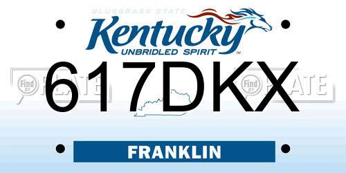 617DKX Kentucky License Plate