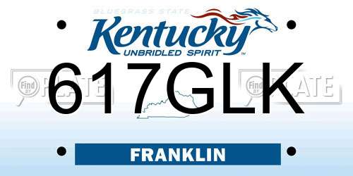 617GLK Kentucky License Plate