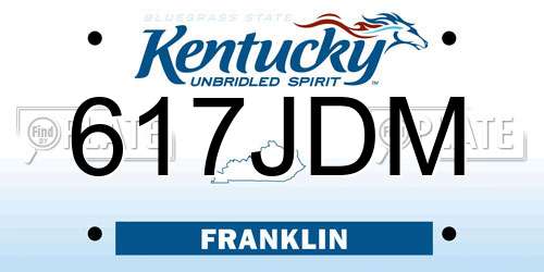 617JDM Kentucky License Plate