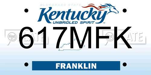 617MFK Kentucky License Plate