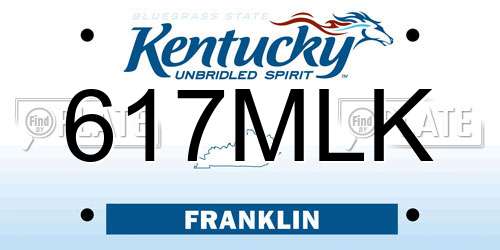 617MLK Kentucky License Plate