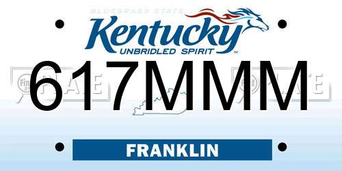 617MMM Kentucky License Plate