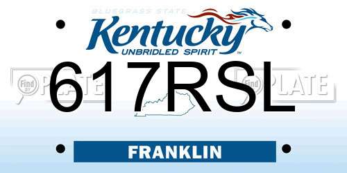 617RSL Kentucky License Plate