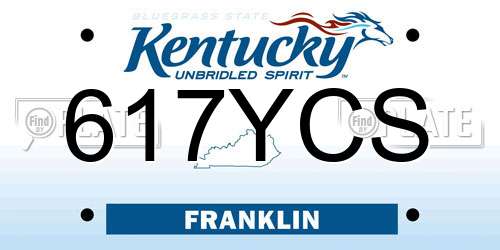 617YCS Kentucky License Plate