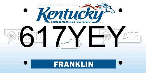 617YEY Kentucky License Plate