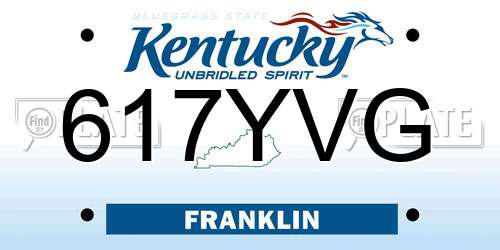 617YVG Kentucky License Plate