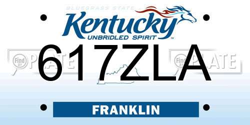 617ZLA Kentucky License Plate