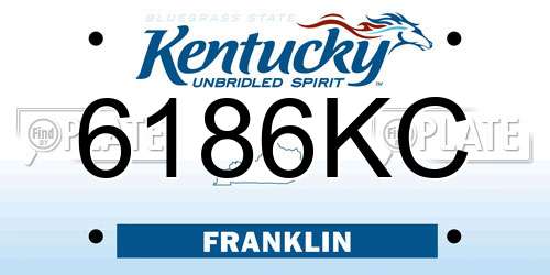 6186KC Kentucky License Plate