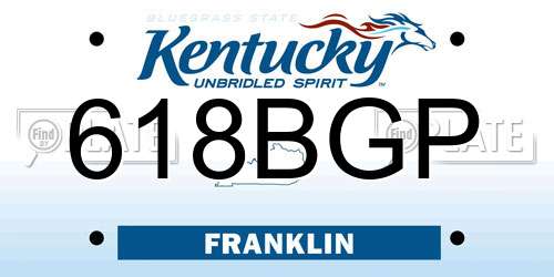 618BGP Kentucky License Plate