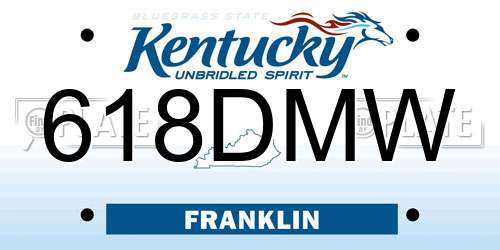 618DMW Kentucky License Plate