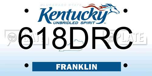 618DRC Kentucky License Plate