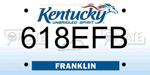 618EFB Kentucky License Plate