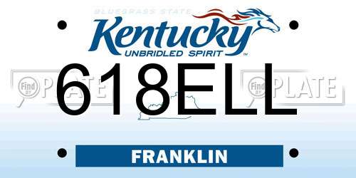 618ELL Kentucky License Plate