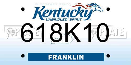 618K10 Kentucky License Plate