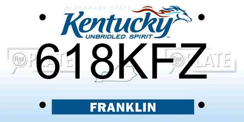 618KFZ Kentucky License Plate