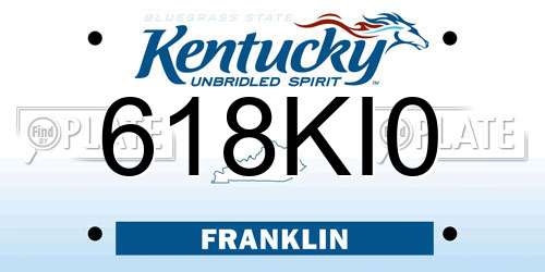 618KI0 Kentucky License Plate