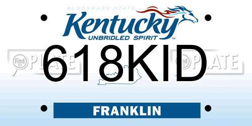 618KID Kentucky License Plate