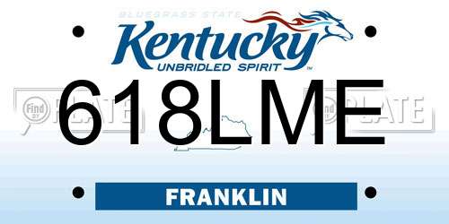 618LME Kentucky License Plate