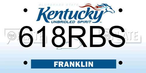 618RBS Kentucky License Plate