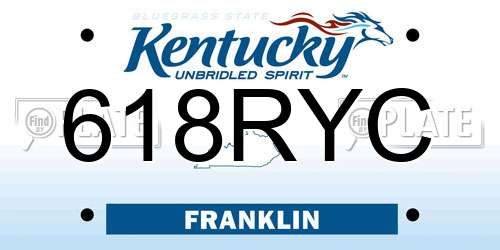 618RYC Kentucky License Plate