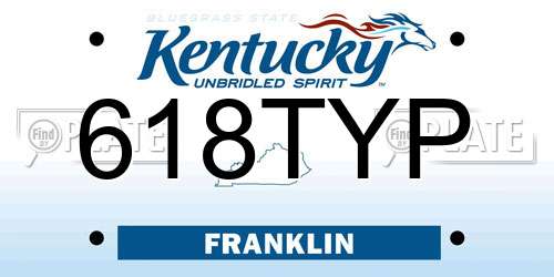 618TYP Kentucky License Plate