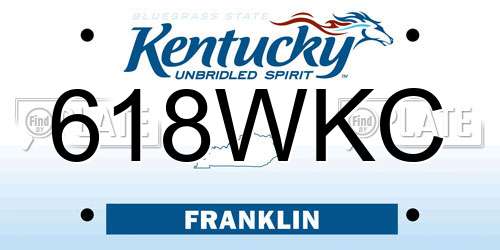 618WKC Kentucky License Plate