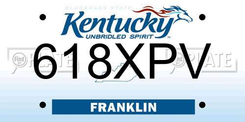 618XPV Kentucky License Plate