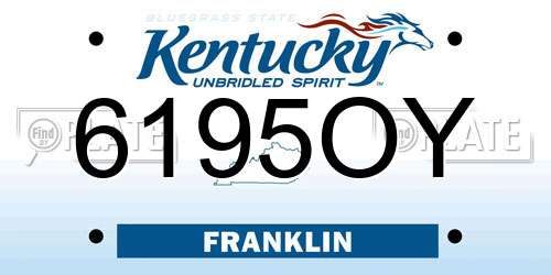 6195OY Kentucky License Plate