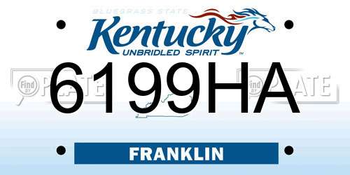 6199HA Kentucky License Plate