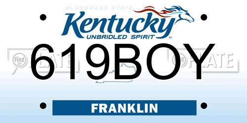 619BOY Kentucky License Plate
