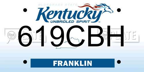 619CBH Kentucky License Plate