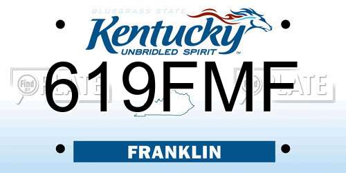 619FMF Kentucky License Plate