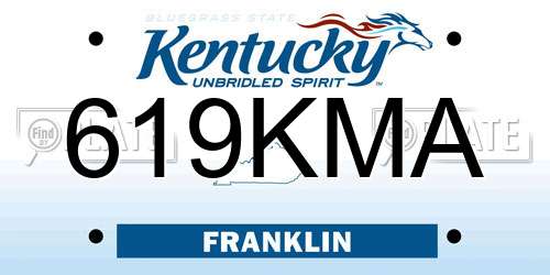 619KMA Kentucky License Plate