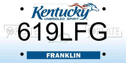 619LFG Kentucky License Plate