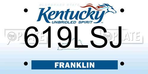 619LSJ Kentucky License Plate