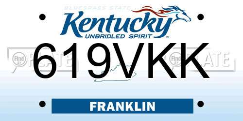 619VKK Kentucky License Plate