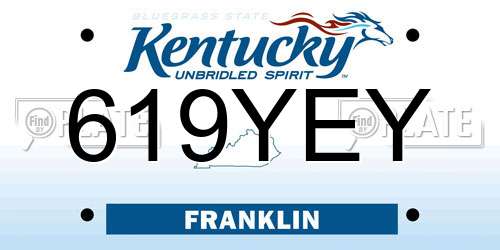 619YEY Kentucky License Plate