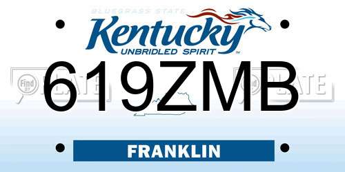619ZMB Kentucky License Plate
