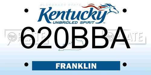 620BBA Kentucky License Plate