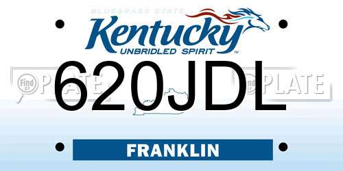 620JDL Kentucky License Plate