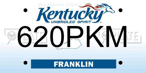 620PKM Kentucky License Plate